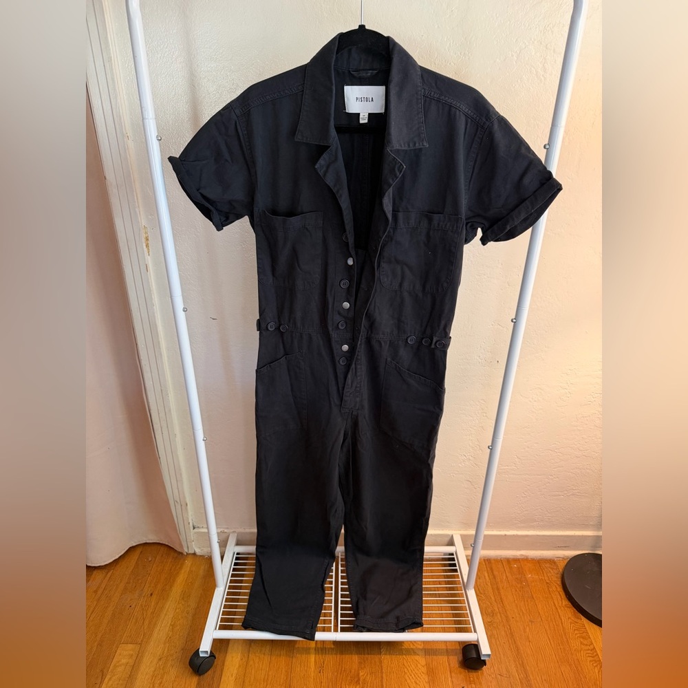 Pistola Black Button-Up Jumpsuit